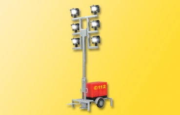 H0 Leuchtgiraffe Feuerwehr auf Anhänger mit 6 LEDs weiß, Best.Nr V1344