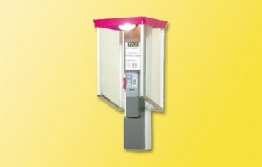 H0 Telefonzelle Telekom offen, mit LED-Beleuchtung, Best.Nr V1373