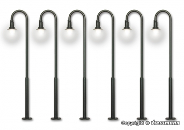 H0 Bogenleuchte 5+1, LED warmweiß, Best.Nr V61406