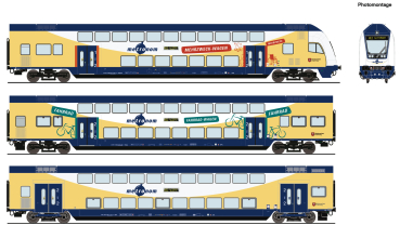 6220105 - 3-tlg. Set: Doppelstockwagen, metronom Wechselstrom