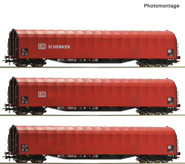6600156 - 3-tlg. Set: Schiebeplanenwagen, DB AG