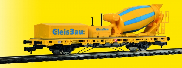 H0 Niederbordwagen mit Betonmischer GleisBau, Funktionsmodell für Zweileitersysteme, Best.Nr V2624