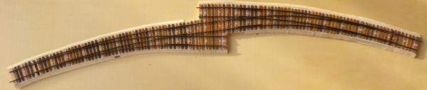 Gleisverbindung 9,5° aussen links nach rechts, Best.Nr 14053-83