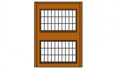 30174 - Two-Story Steel Sash Window