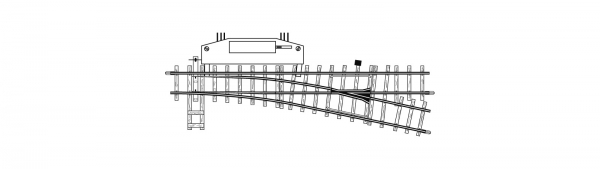 4206 000 - H0m 12° elektr. Weiche rechts, 162,3mm, R 515