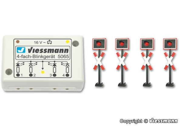 N Andreaskreuze, 4 Stück mit Blinkelektronik, Best.Nr V5800