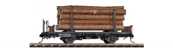 9464 101 - RhB Kk-w 7301 Rungenwagen mit Holzladung