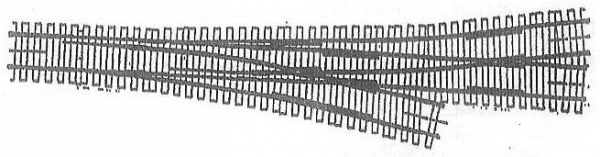 20785-70 - Dreiwegweiche 7° kurz rechts/lang links Code70