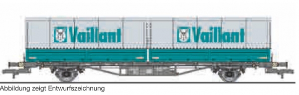 L235223 - Containertragwagen, DB, Lgjs 571.1, 440 4 621-0, mit 2 Wechselpritschen "Vaillant", Ep.IV