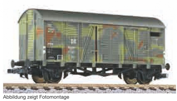 L235283 - Geschlossener Wagen, Bauart Grhs, Tarnanstrich Ep.II