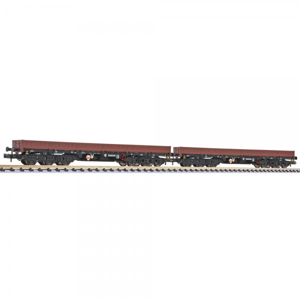 L260198 - 2-teiliges Set 6-achsige Schwerlastwagen, Bauart Samms-u 454 der DB AG Ep.IV