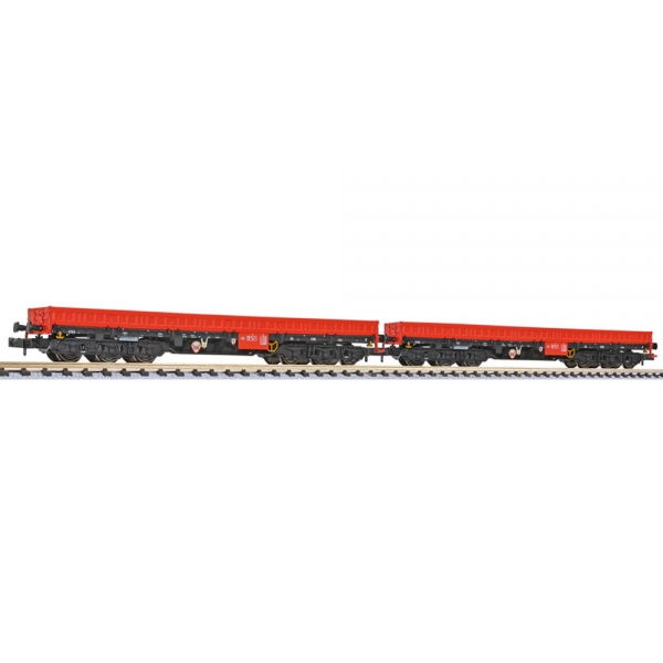 L260202 - 2-teiliges Set 6-achsige Schwerlastwagen, Bauart Samms-u 454 der DB AG Ep.V