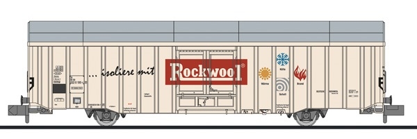 L265802 - Großräumiger Güterwagen, Hbbks, DB, "Rockwool", Ep.IV (lang)