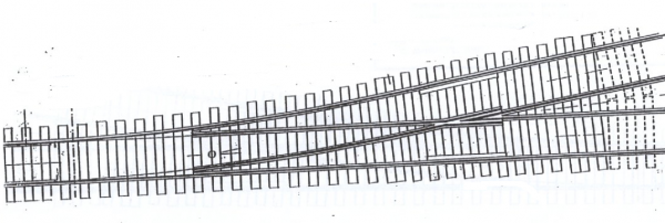 20572-55 - Modellweiche 9,5° links Code55