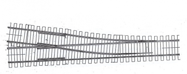 20887-83 - Weiche H0 9,5° rechts Code 83