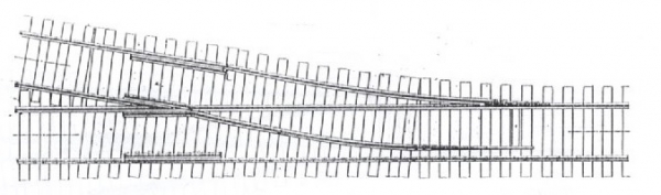 21111-55 - Modellweiche N 9,5° Code55 rechts